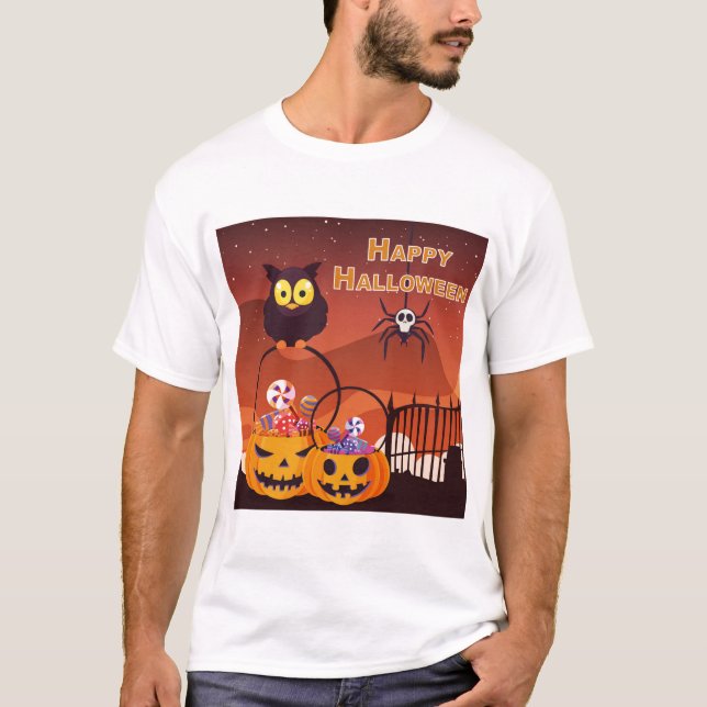 Very Cute Happy Halloween Design T-Shirt (Front)