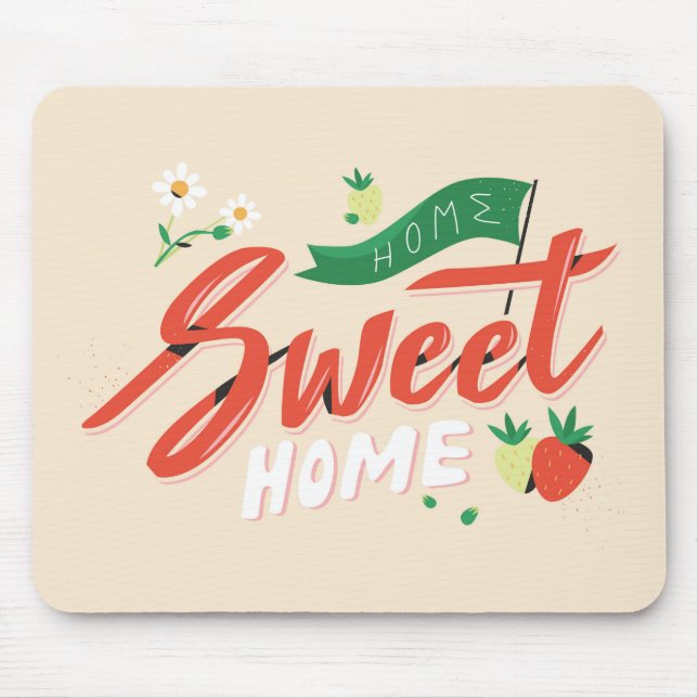 Very Cute Home Sweet Home Mouse Mat (Front)