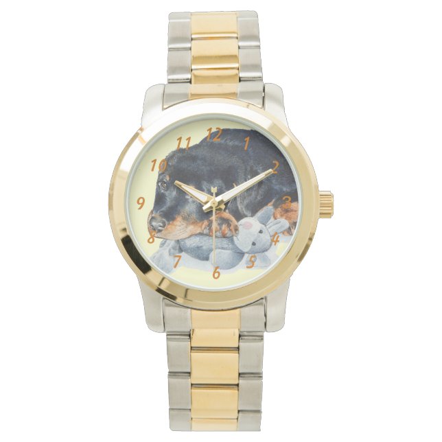 very cute picture of puppy rottweiler  watch (Front)