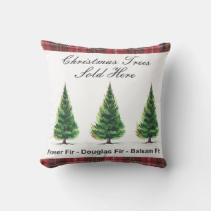 Very Cute Plaid Christmas Trees Sold Here Cushion