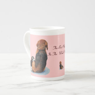 very cute puppy beagle with mum dog bone china mug