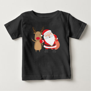 Very Cute Santa Claus and Reindeer Shirt