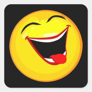 Very Cute & Very Happy Emoticon / Emoji Square Sticker