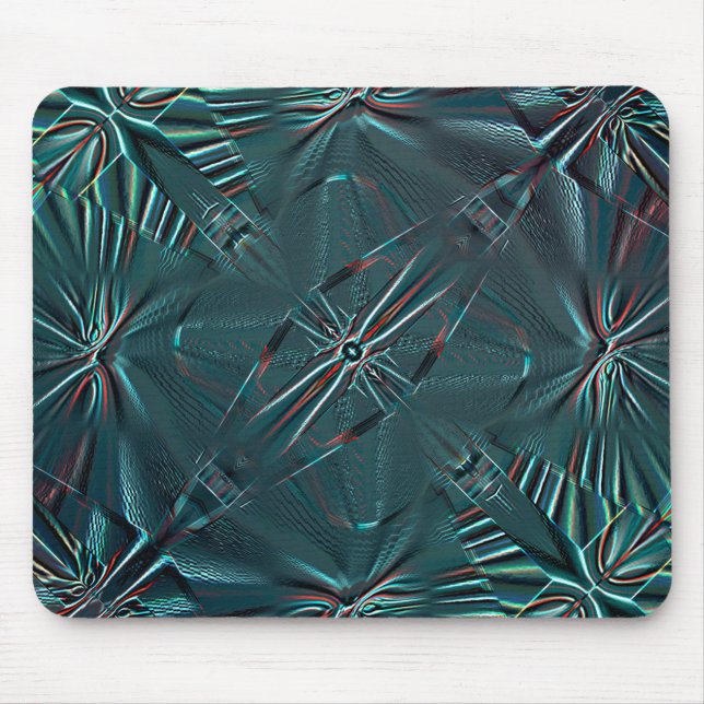 Very dark cyan abstract shapes in dotted texture   mouse mat (Front)