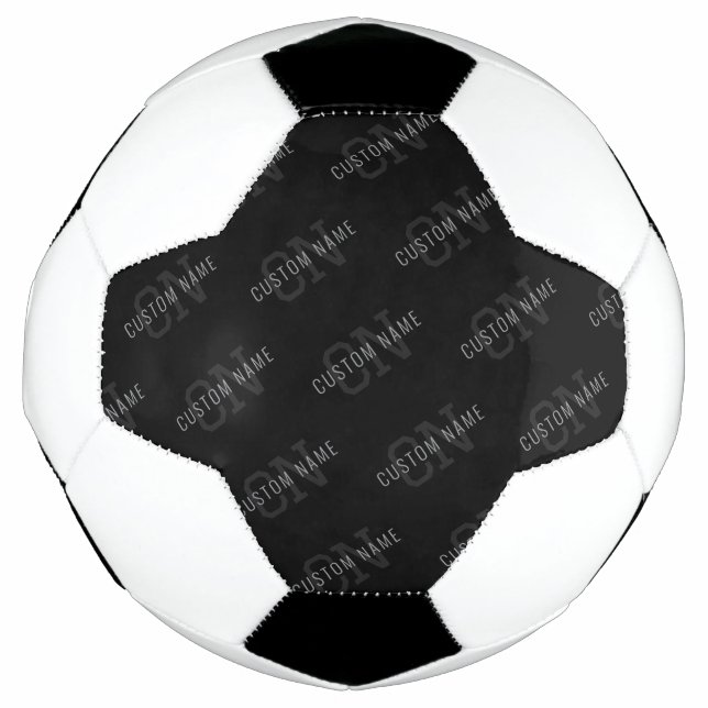 Very Dark Grey & Black Monogram Name Pattern Football (Front)