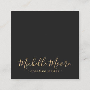 Very dark grey elegant minimalist professional square business card