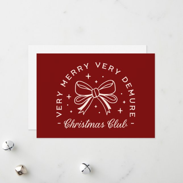Very demure Christmas club red preppy aesthetic Holiday Card (Front/Back In Situ)