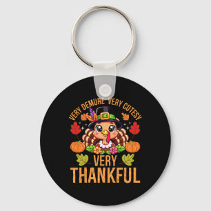 Very Demure Cutesy Thankful Funny Thanksgiving Tur Key Ring