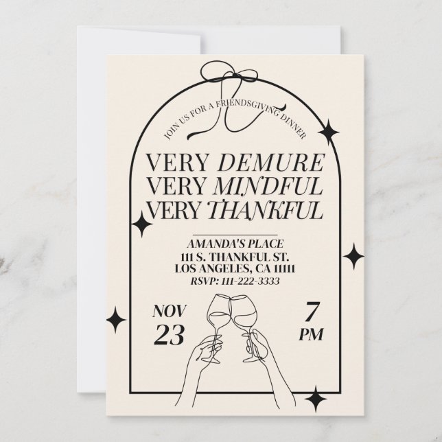 Very Demure Friendsgiving Thanksgiving Dinner Invitation (Front)