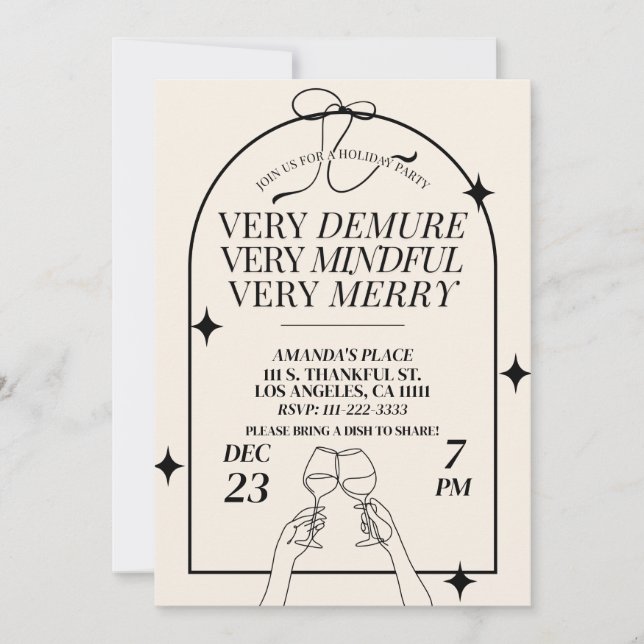 Very Demure Friendsmas Christmas Dinner Party Invitation (Front)
