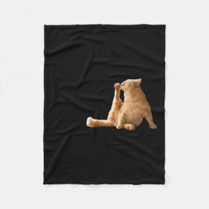 Very Demure Mindful Cly Meme Funny Cat  Fleece Blanket