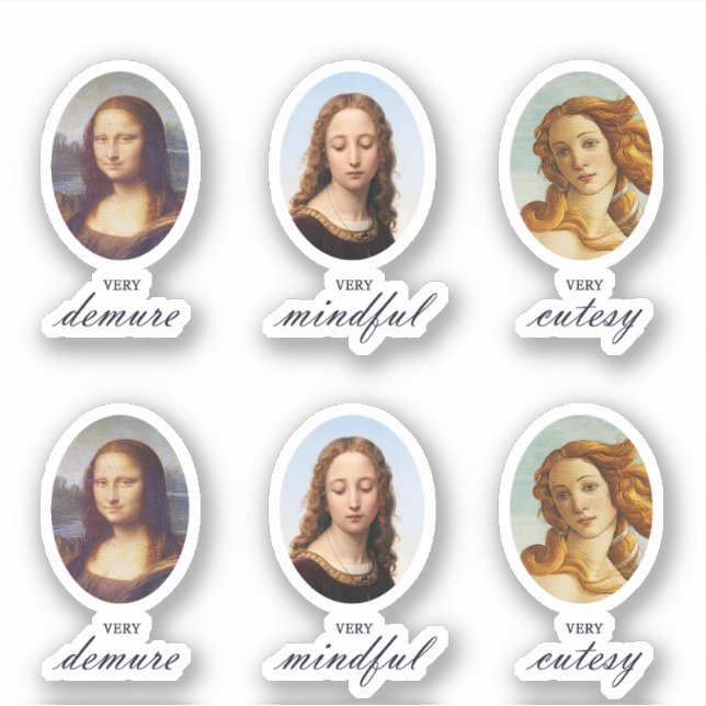 Very Demure Mindful Cutesy Renaissance Ladies Pack (Front)