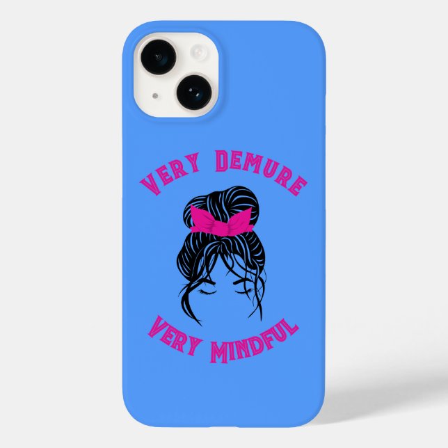 "Very Demure, Very Mindful" Pink Case-Mate iPhone Case (Back)
