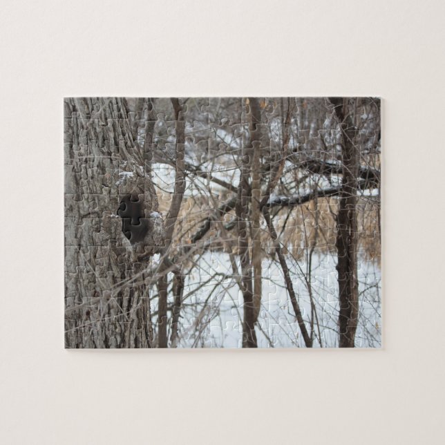 Very difficult tree forest winter scene puzzle (Horizontal)