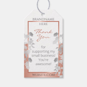 Very Elegant Floral White and Rose Gold Product Gift Tags