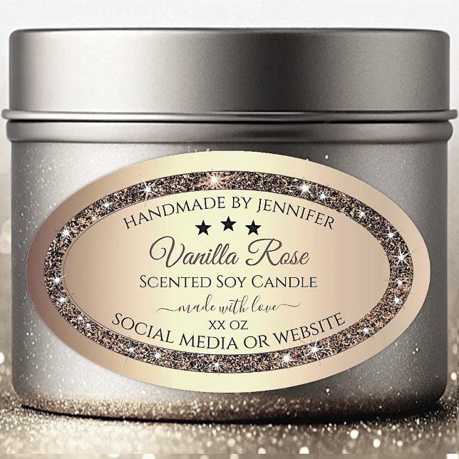 Very Elegant Gold Glitter Product Packaging Labels (Creator Uploaded)