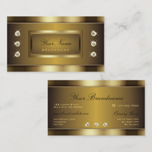 Very Elegant Golden Effects with Diamonds Graphics Business Card