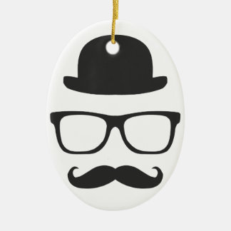 Very English Moustache Ceramic Tree Decoration