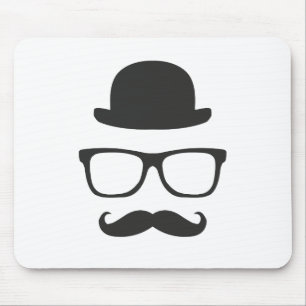 Very English Moustache Mouse Mat