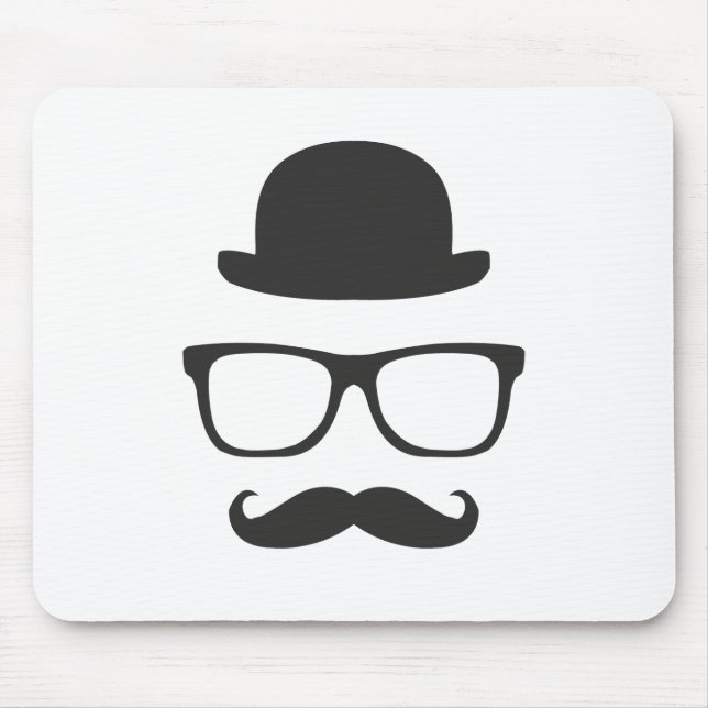 Very English Moustache Mouse Mat (Front)