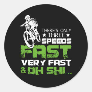 Very Fast Mountain Bike Classic Round Sticker