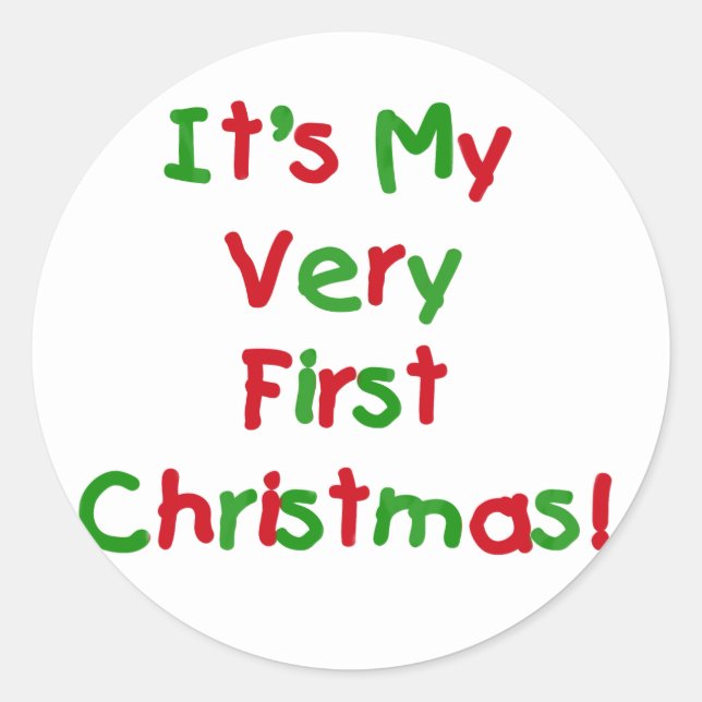 Very First Christmas Tshirts and Gifts Classic Round Sticker (Front)