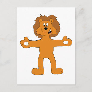 Very Friend Cartoon Lion Postcard