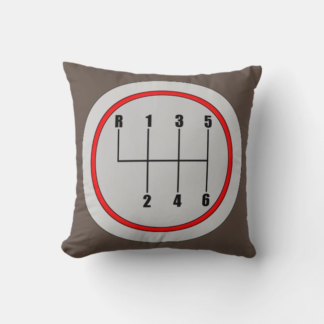 Very Fun 6-Speed Shift Knob Throw Pillow (Front)