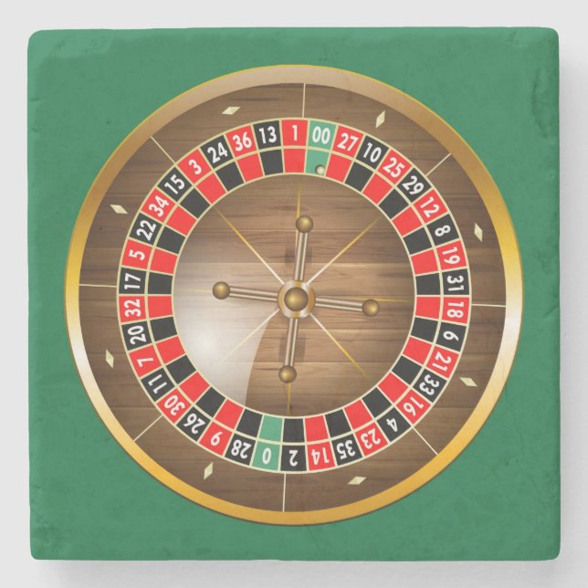 Very Fun American Roulette Wheel Stone Coaster (Front)