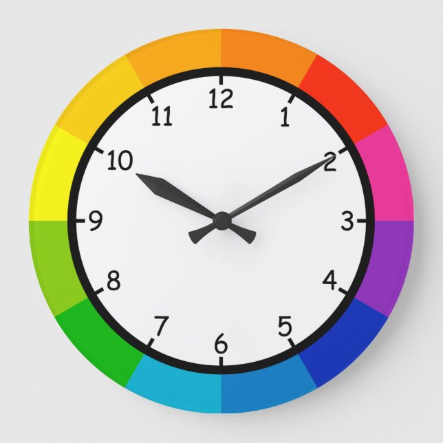Very Fun and Colourful Colour Wheel Wall Clock (Front)