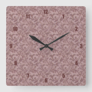 Very Fun and Unusual Pink Paisley Square Wall Clock