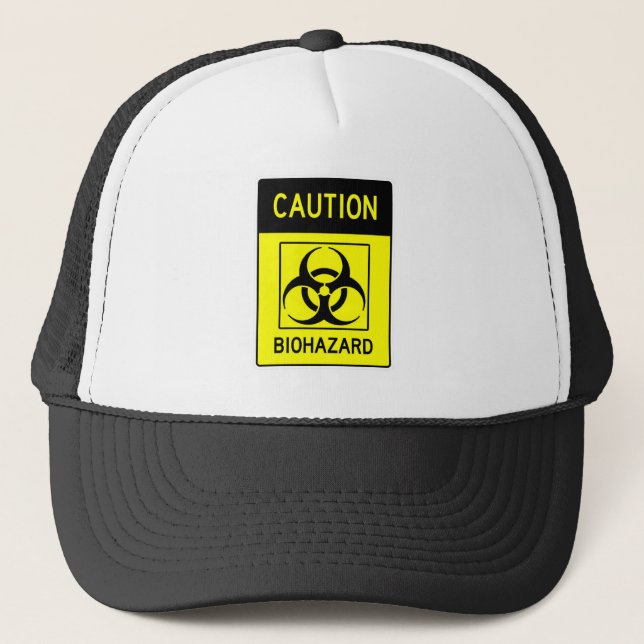 Very Fun CAUTION BIOHAZARD Sign Hat (Front)