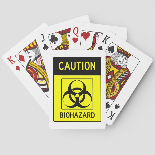 Very Fun CAUTION BIOHAZARD Sign Playing Cards (Back)