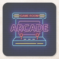Very Fun Classic Arcade Game Room w/Joystick Neon