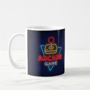 Very Fun Classic Arcade Game w/Joystick Neon Coffee Mug