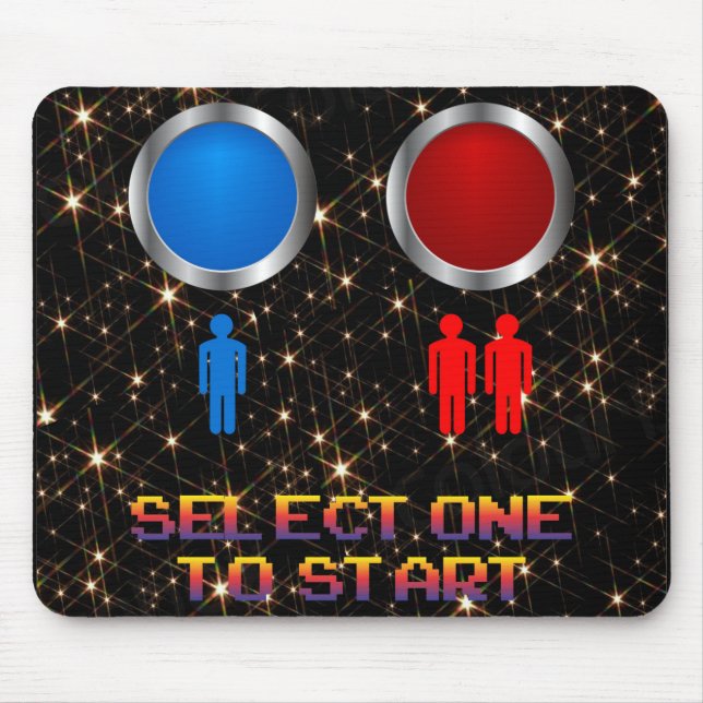 Very Fun Classic Arcade SELECT ONE TO START Mouse Mat (Front)
