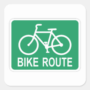 Very Fun Classic Bike Route Sign Sticker Set