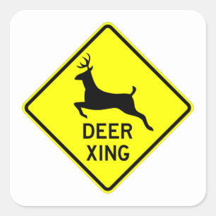 Very Fun Classic Deer Crossing Sign Sticker Set