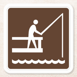 Very Fun Classic Fishing Pier Sign Coaster Set
