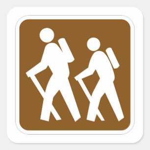 Very Fun Classic Hiking Trail Sign Square Sticker