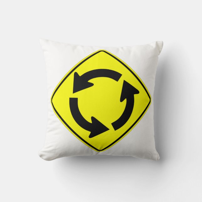 Very Fun Classic Round-A-Bout Sign Cushion (Front)
