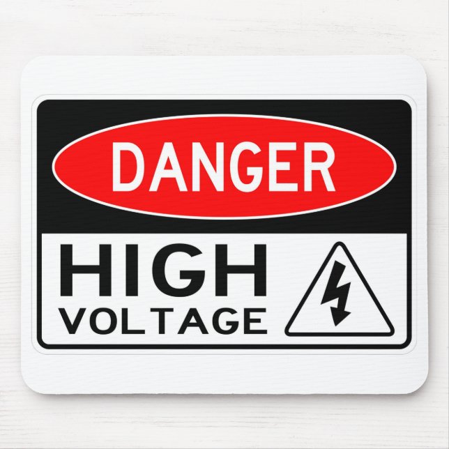 Very Fun Danger High Voltage Sign Mouse Mat (Front)