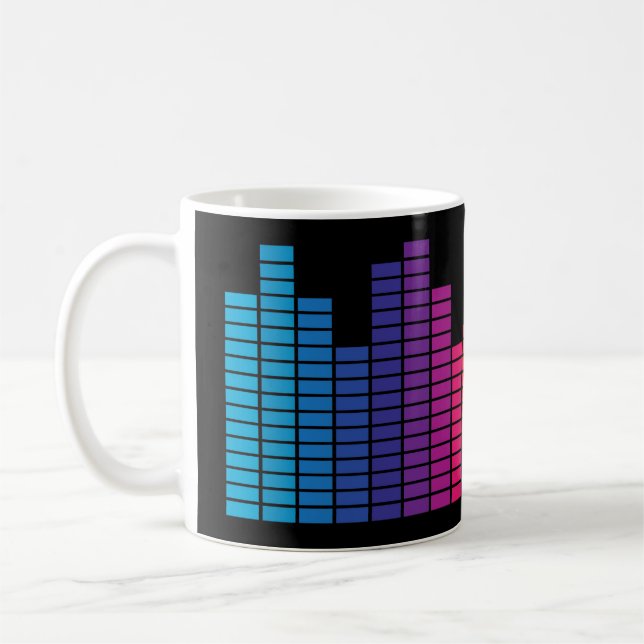 Very Fun Digital Graphic Equalizer Coffee Mug (Left)