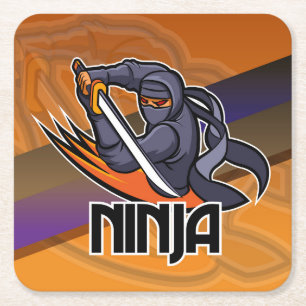 Very Fun Ninja Warrior Drawing Coaster Set