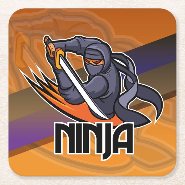 Very Fun Ninja Warrior Drawing Coaster Set (Front)