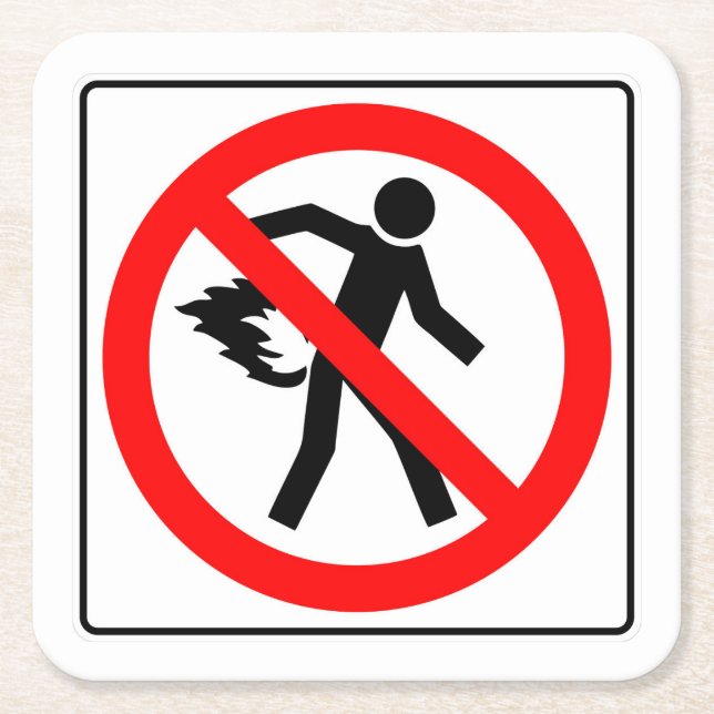 Very Fun No Farting Image Sign Coaster Set (Front)