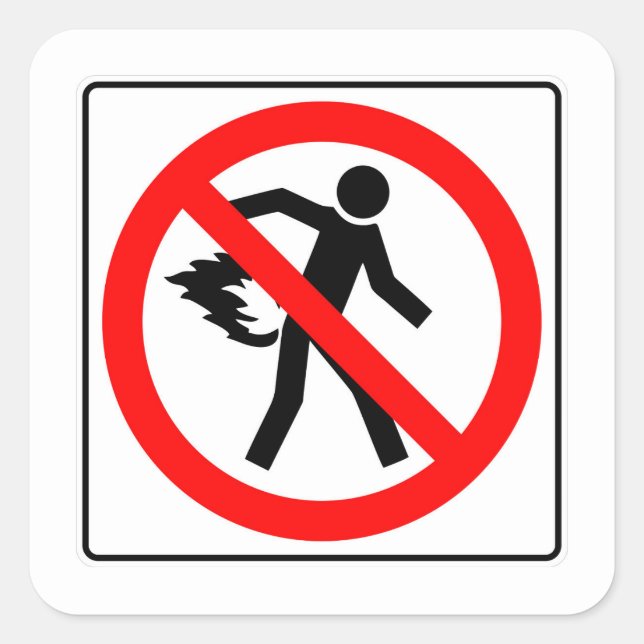Very Fun No Farting Image Sign Square Sticker (Front)