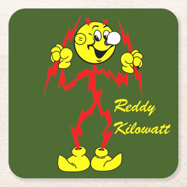 Very Fun Reddy Kilowatt Coaster Set (Front)