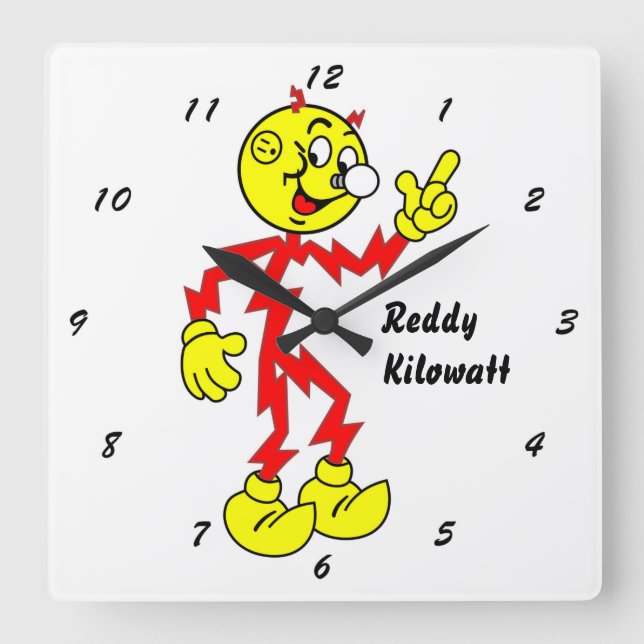 Very Fun Reddy Kilowatt Wall Clock (Front)