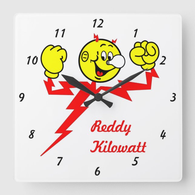 Very Fun Reddy Kilowatt Wall Clock (Front)